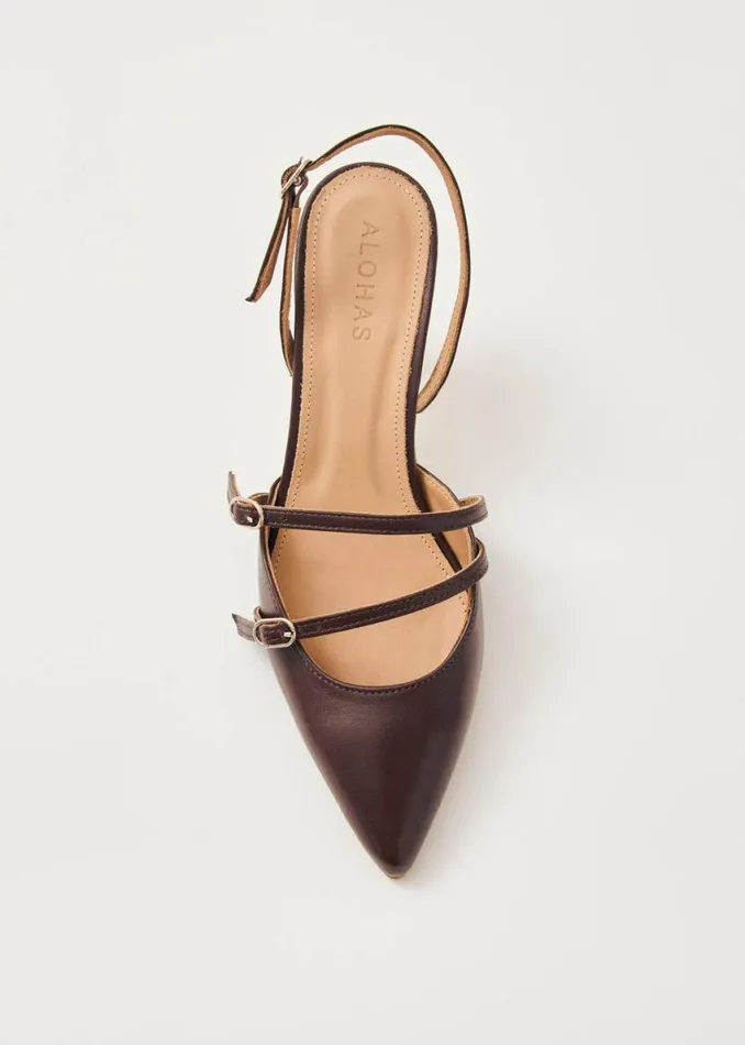 Heels Women ALOHAS Joelle Brown Leather Pumps