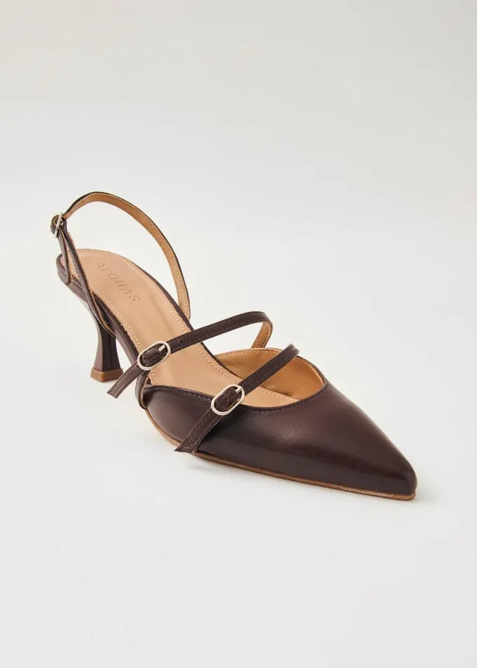 Heels Women ALOHAS Joelle Brown Leather Pumps