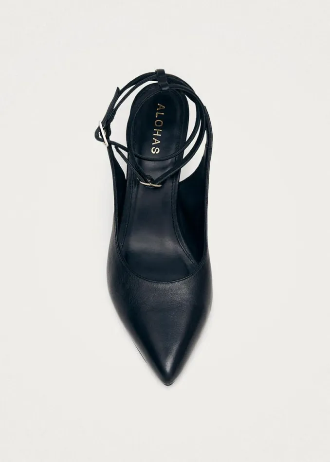 Heels Women ALOHAS Louise Black Leather Pumps