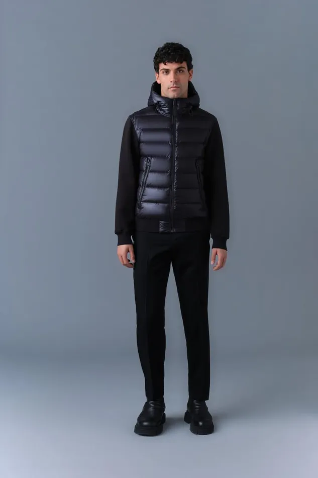 Hoodies and Tops Men Mackage FRANKR Hybrid Jacket With Hood Black Hoodies and Tops Men Mackage FRANKR Hybrid Jacket With Hood Black