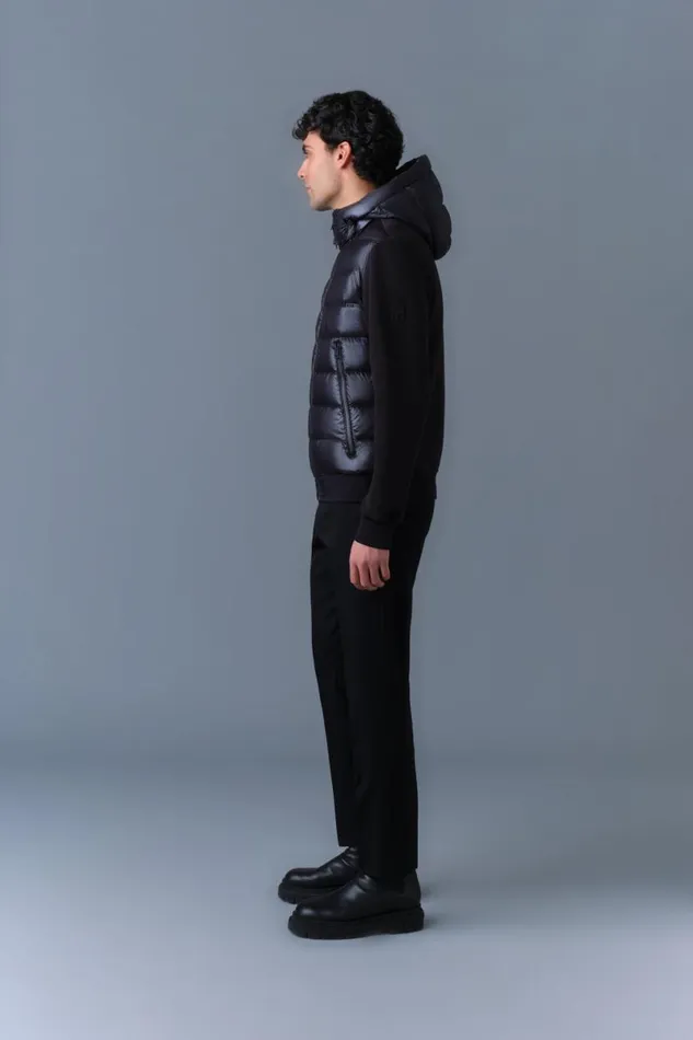 Hoodies and Tops Men Mackage FRANKR Hybrid Jacket With Hood Black Hoodies and Tops Men Mackage FRANKR Hybrid Jacket With Hood Black