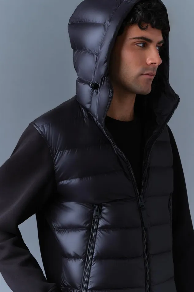 Hoodies and Tops Men Mackage FRANKR Hybrid Jacket With Hood Black Hoodies and Tops Men Mackage FRANKR Hybrid Jacket With Hood Black