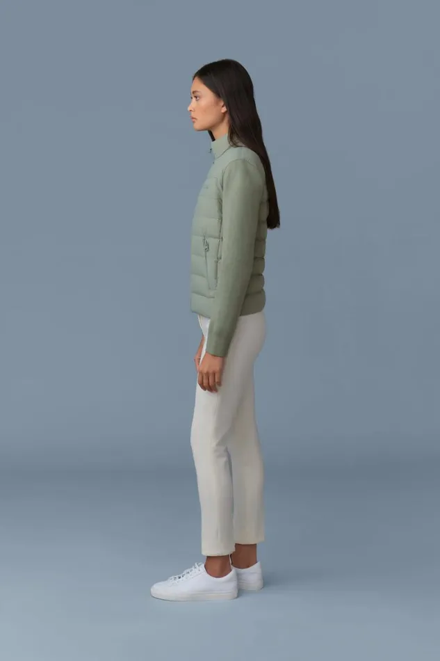 Hoodies and Tops Women Mackage OCEANECITY Light Down Mixedmedia Jacket Navy