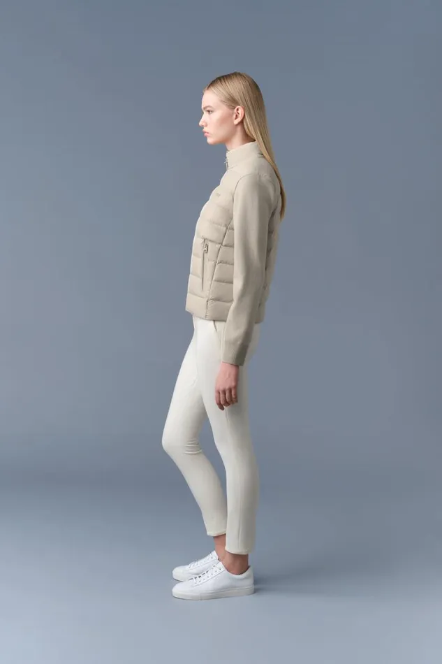 Hoodies and Tops Women Mackage OCEANECITY Light Down Mixedmedia Jacket Navy