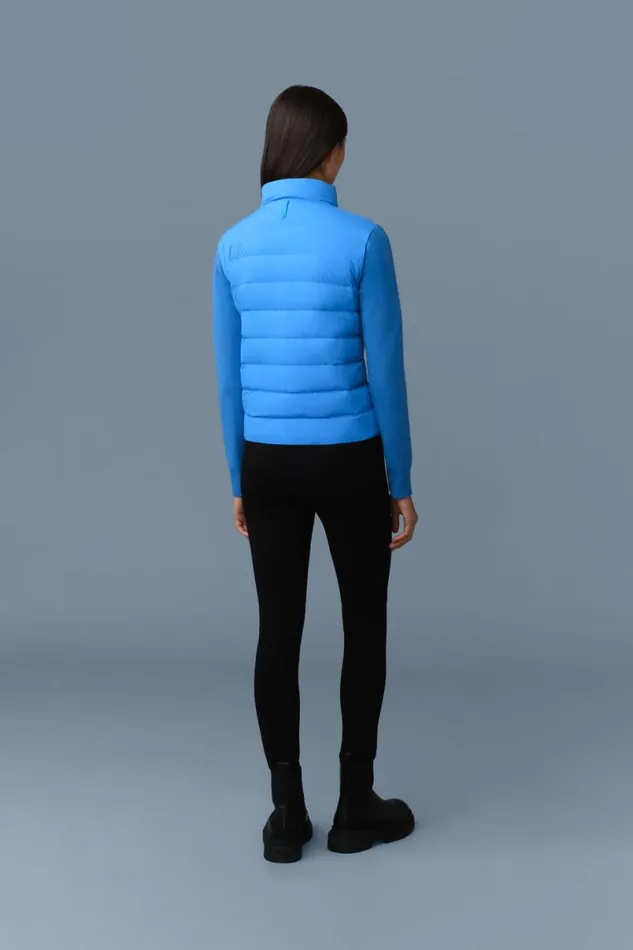 Hoodies and Tops Women Mackage OCEANECITY Light Down Mixedmedia Jacket Navy