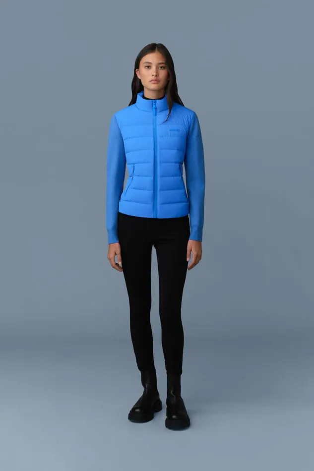 Hoodies and Tops Women Mackage OCEANECITY Light Down Mixedmedia Jacket Navy