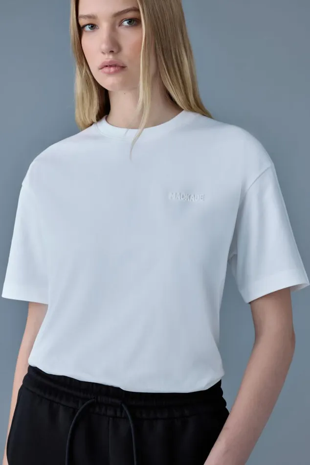 Hoodies and Tops Women Mackage TEER Teeshirt With Mackage Silicone Logo Navy