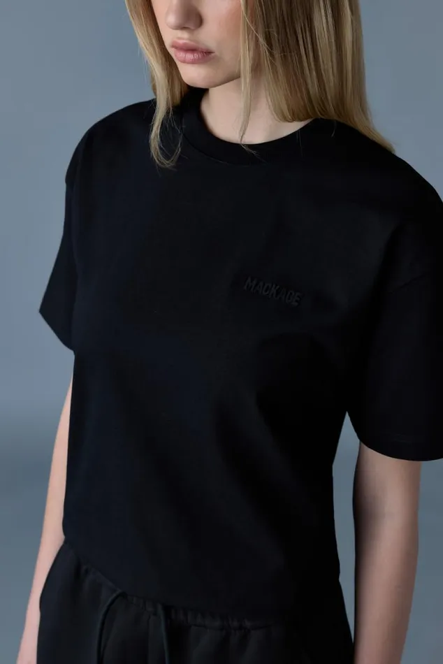 Hoodies and Tops Women Mackage TEER Teeshirt With Mackage Silicone Logo Navy