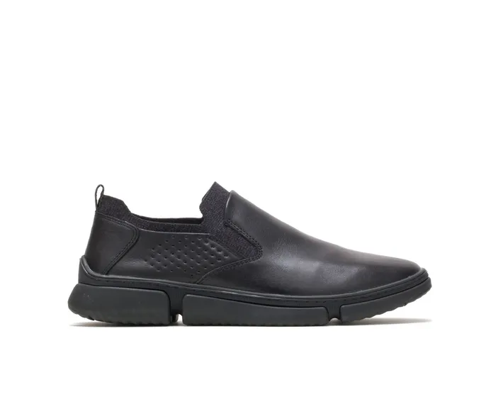 Hush Puppies Bennet Plain Toe SlipOn Black Leather Men SlipOns