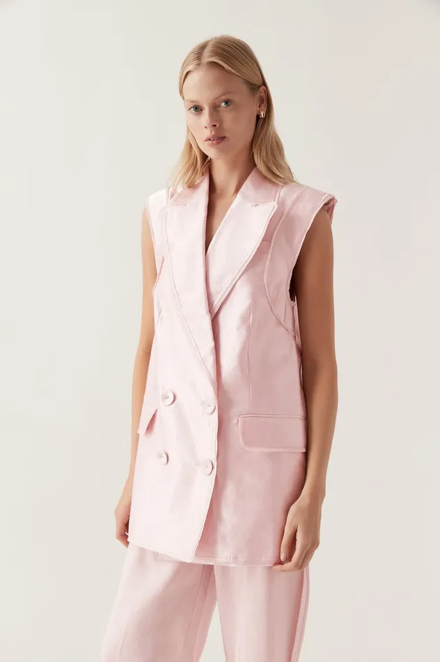 Insight Oversized Vest Soft Pink Women Aje Blazers Jackets 038 Coats