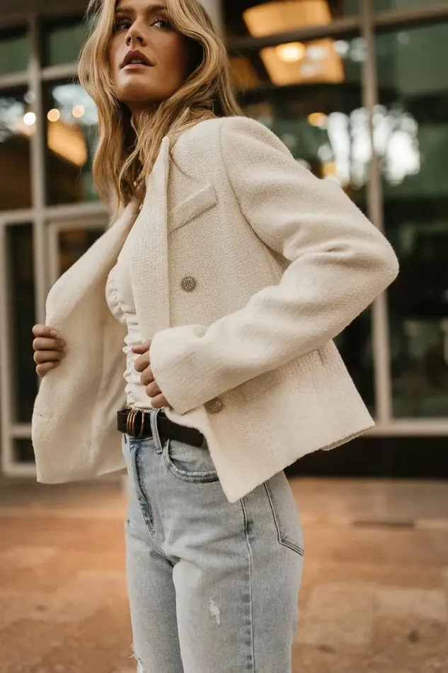 Isabella Blazer In White White Women Bohme Tops