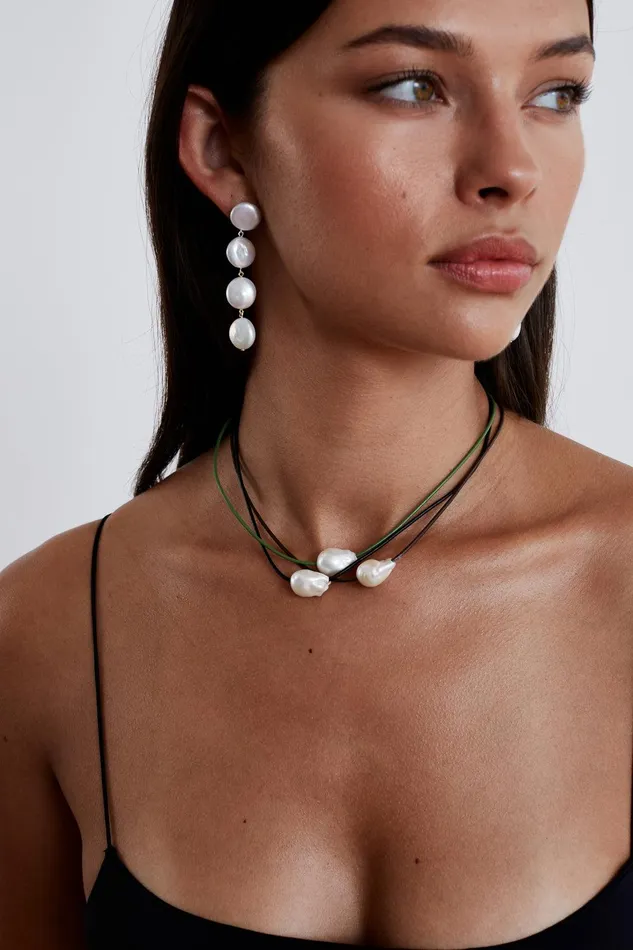 Isla Pearl Necklace Black Women Chan Luu Necklaces