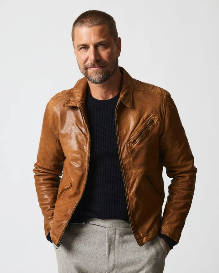 Jackets and Outerwear Men Billy Reid Blake Jacket Saddle