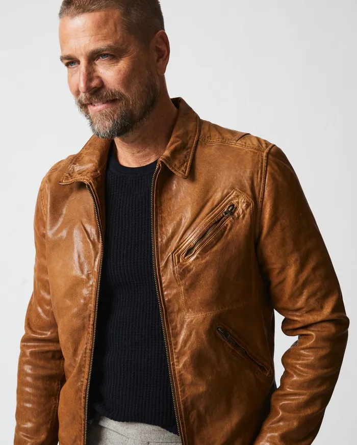 Jackets and Outerwear Men Billy Reid Blake Jacket Saddle