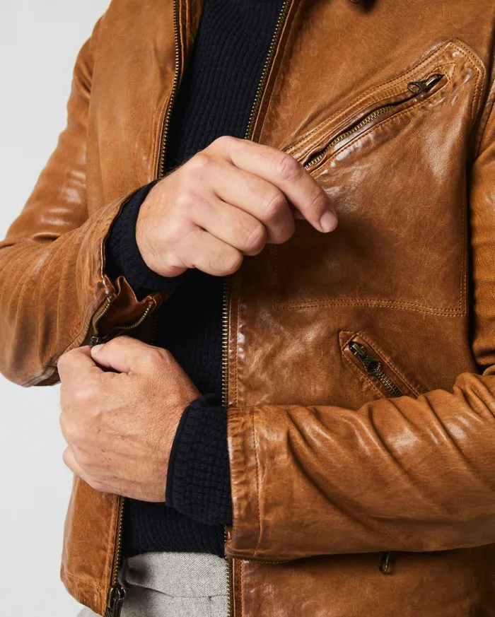 Jackets and Outerwear Men Billy Reid Blake Jacket Saddle