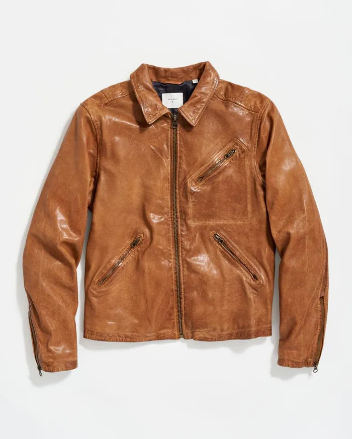 Jackets and Outerwear Men Billy Reid Blake Jacket Saddle
