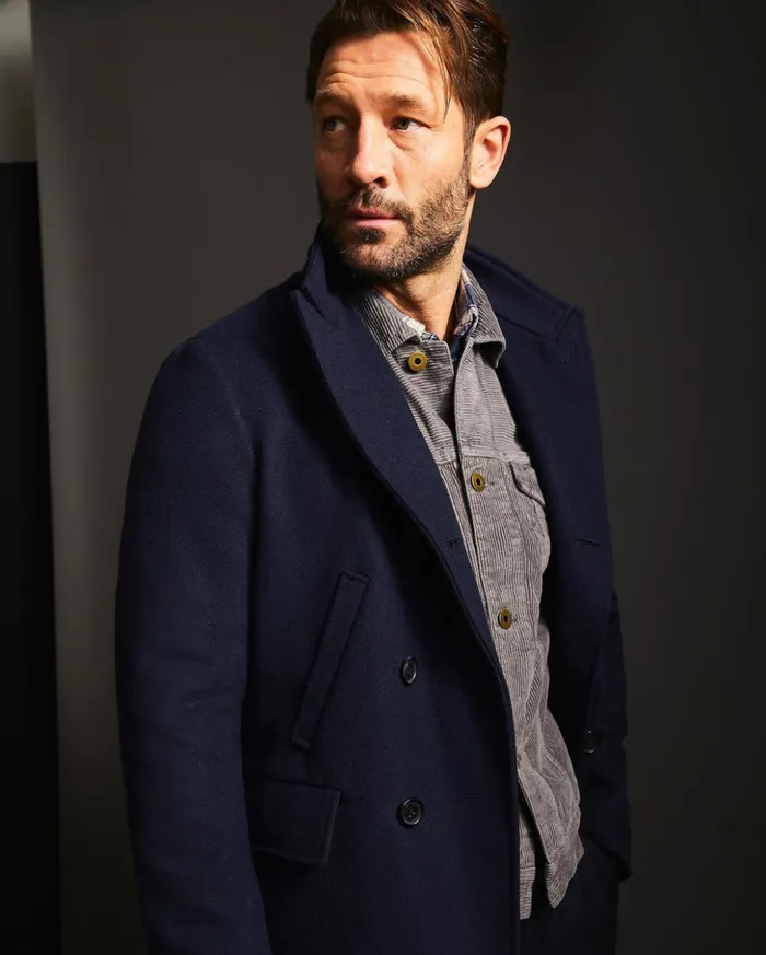 Jackets and Outerwear Men Billy Reid Bond Peacoat Navy