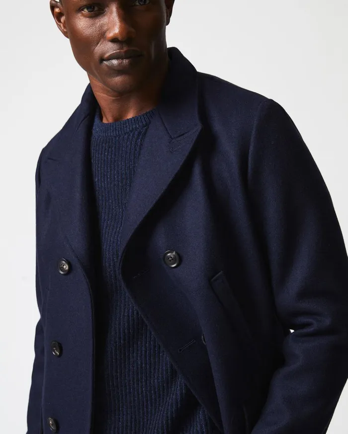 Jackets and Outerwear Men Billy Reid Bond Peacoat Navy