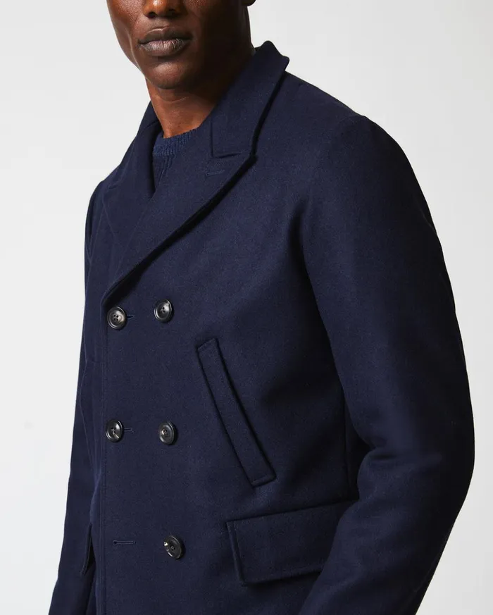 Jackets and Outerwear Men Billy Reid Bond Peacoat Navy