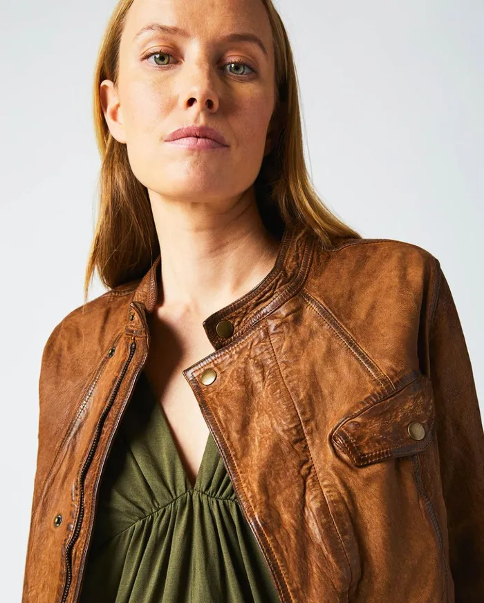Jackets and Outerwear Women Billy Reid Biker Jacket Brown