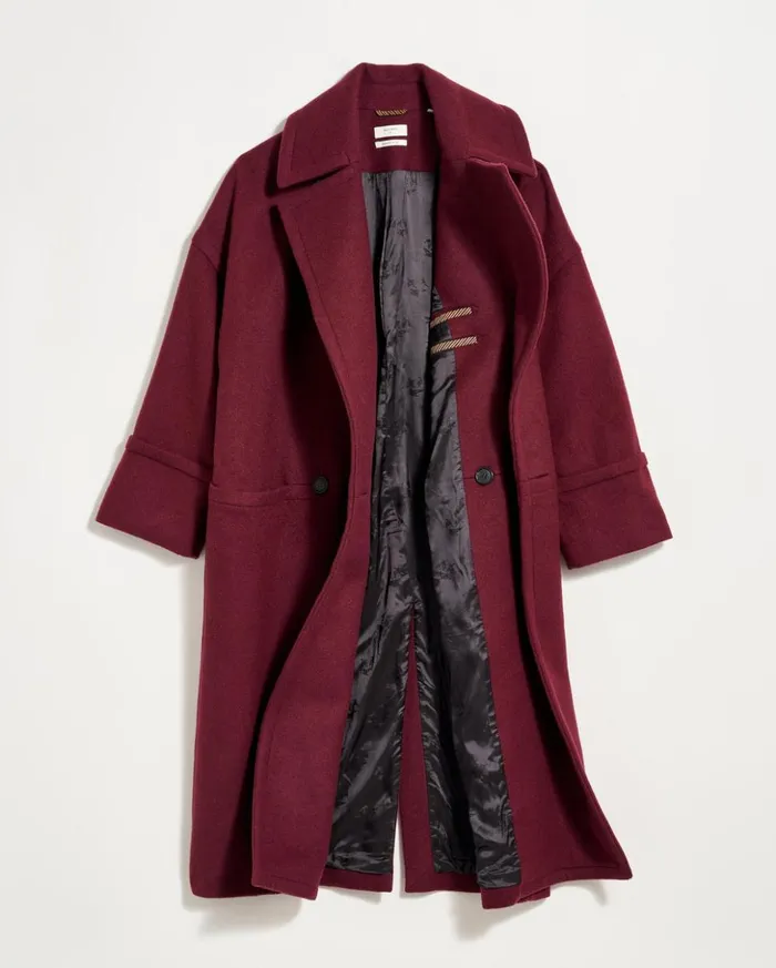 Jackets and Outerwear Women Billy Reid Cocoon Coat Solid Burgundy