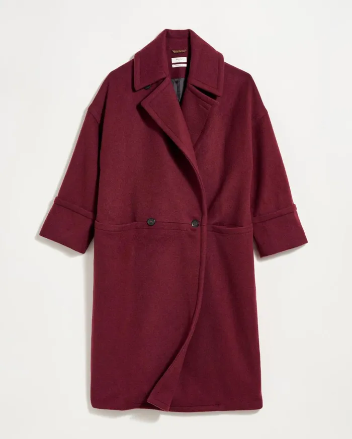 Jackets and Outerwear Women Billy Reid Cocoon Coat Solid Burgundy
