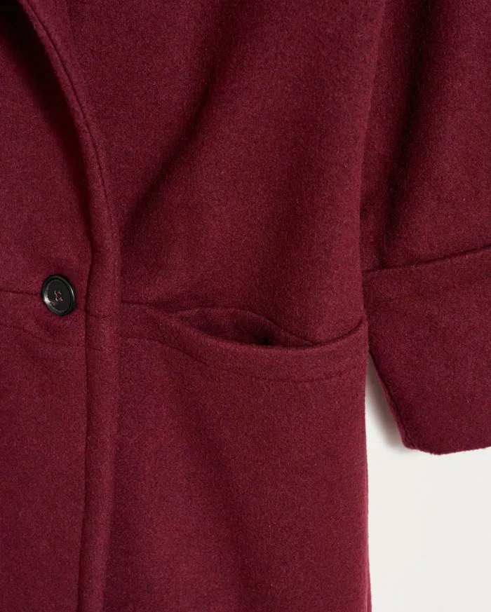 Jackets and Outerwear Women Billy Reid Cocoon Coat Solid Burgundy