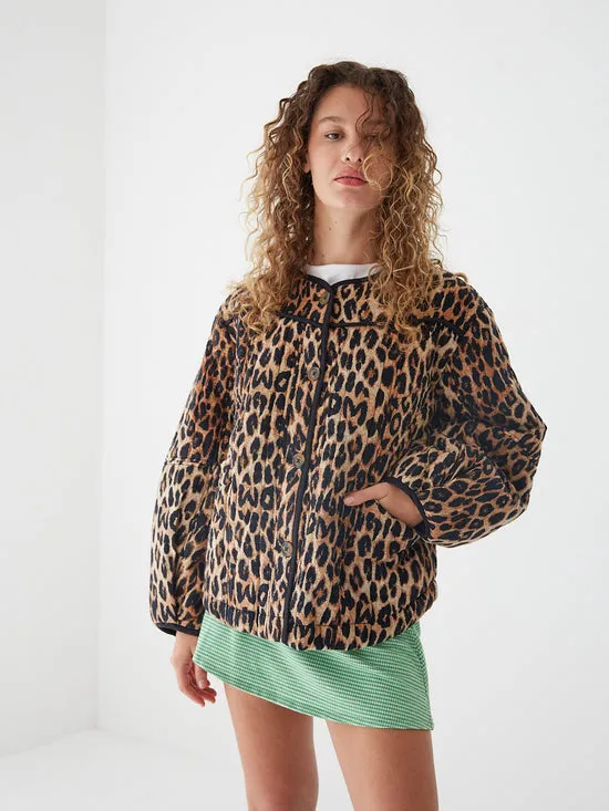 Jackets Outerwear Women Macey Quilted Jacket Leopard Lisa Says Gah