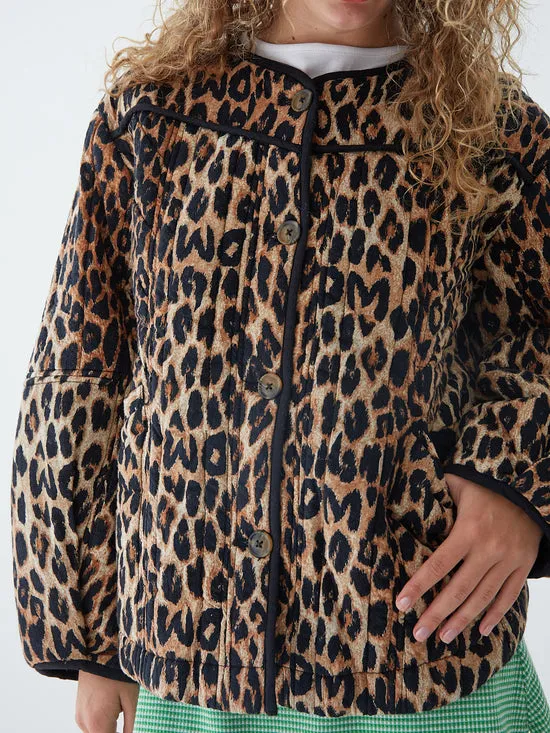 Jackets Outerwear Women Macey Quilted Jacket Leopard Lisa Says Gah