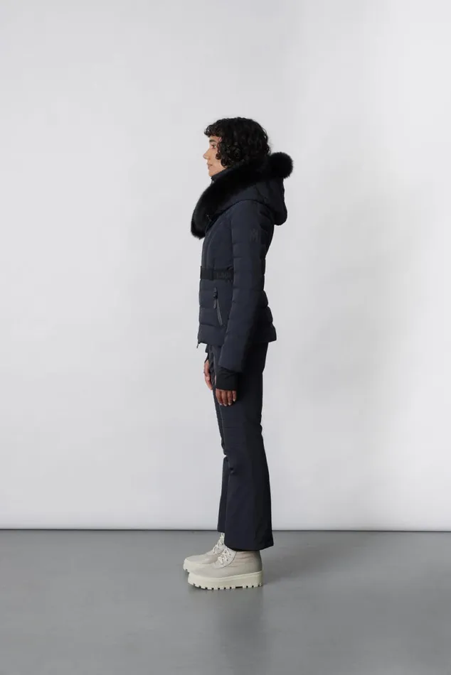 Jackets Women Mackage ELITA Down Ski Jacket With Removable Blue Fox Fur Trim Mint