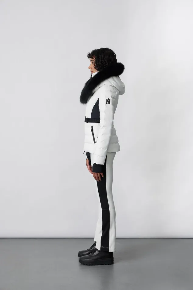 Jackets Women Mackage ELITA Down Ski Jacket With Removable Blue Fox Fur Trim Mint