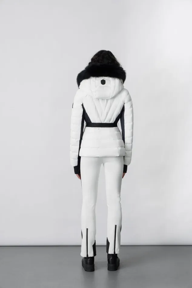 Jackets Women Mackage ELITA Down Ski Jacket With Removable Blue Fox Fur Trim Mint