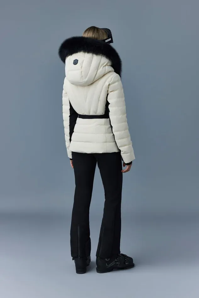 Jackets Women Mackage ELITA Down Ski Jacket With Removable Blue Fox Fur Trim Mint