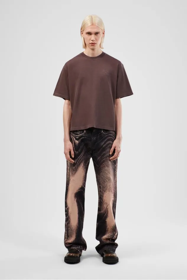 Jersey Men Camper TShirt Dusty Brown Organic Cotton TShirt