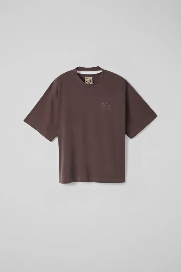 Jersey Men Camper TShirt Dusty Brown Organic Cotton TShirt Jersey Men Camper TShirt Dusty Brown Organic Cotton TShirt