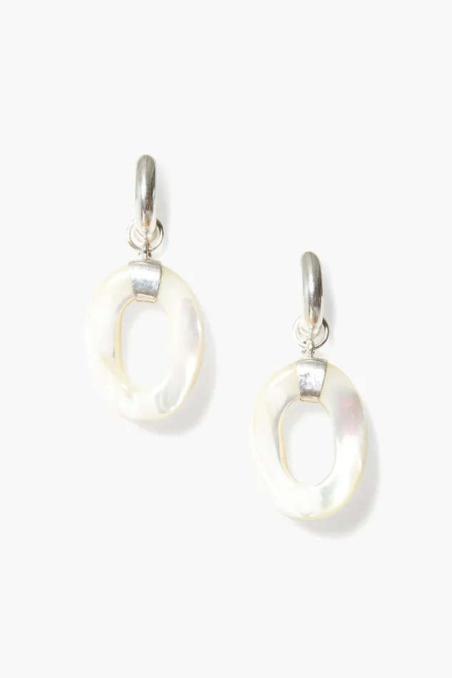 Jordan Hoop Earrings White MOP Women Chan Luu Earrings