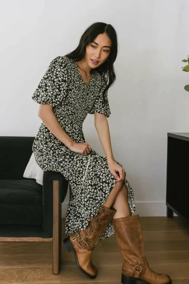 Josephine Floral Dress Olive Women Bohme Dresses