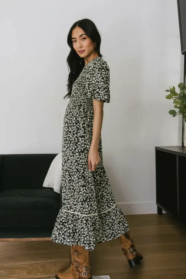 Josephine Floral Dress Olive Women Bohme Dresses