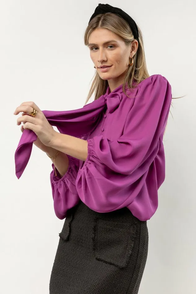Josie Long Sleeve Blouse 8211 FINAL SALE Magenta Women Bohme Tops