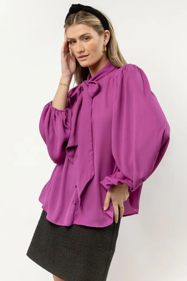 Josie Long Sleeve Blouse 8211 FINAL SALE Magenta Women Bohme Tops