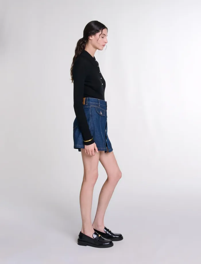 Jumpshort and Jumpsuits Women Maje Wool And Silk Bodysuit Black