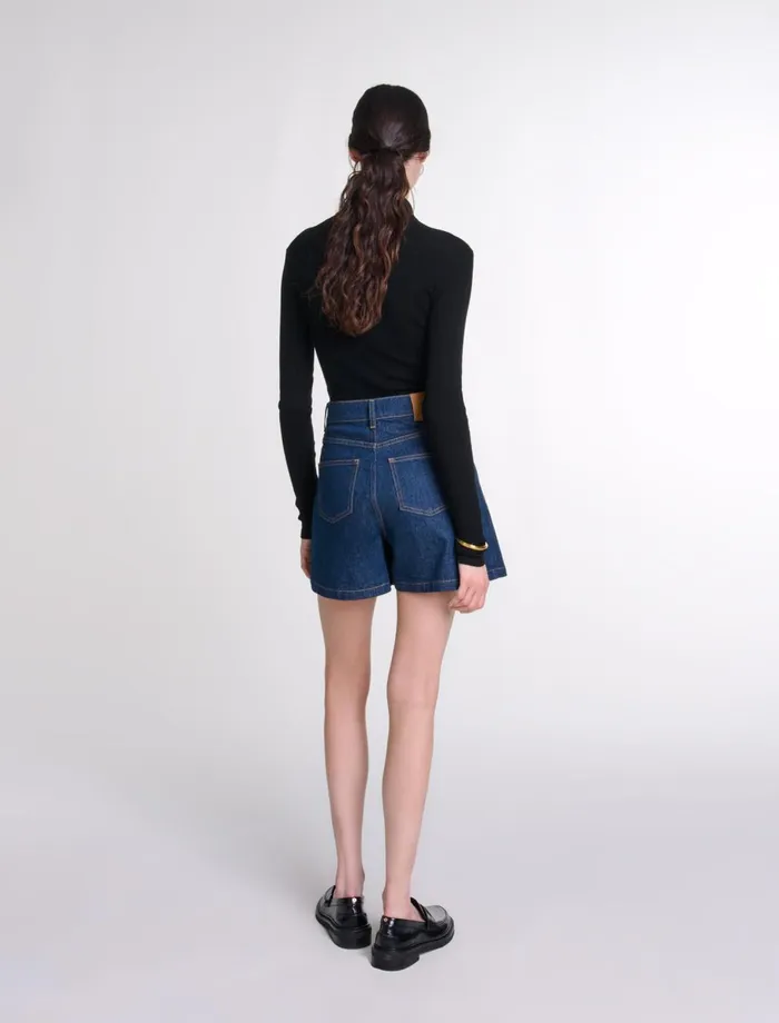 Jumpshort and Jumpsuits Women Maje Wool And Silk Bodysuit Black