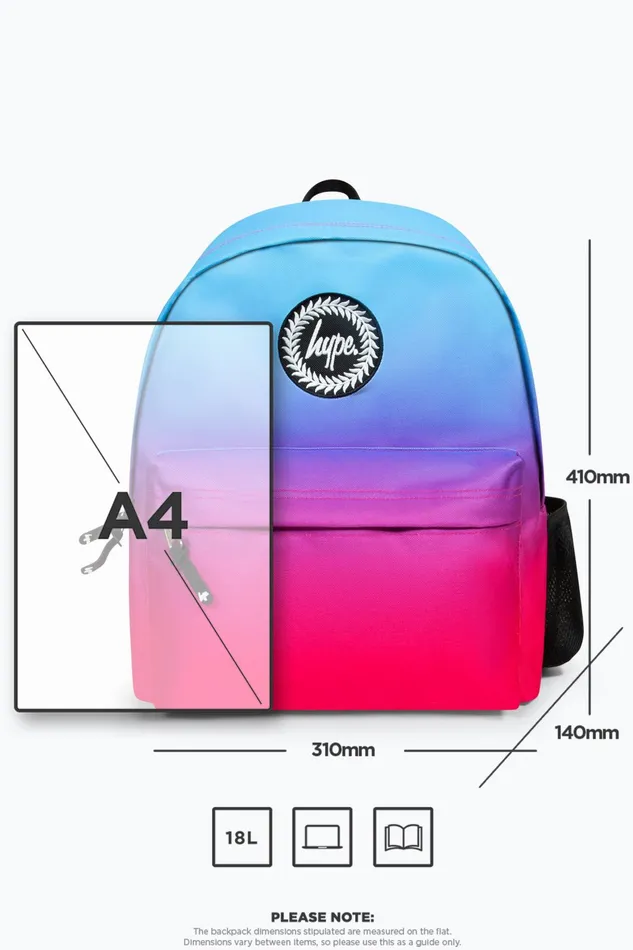 Just Hype Backpacks Hype Iconic BluePink Fade Girls School Backpack