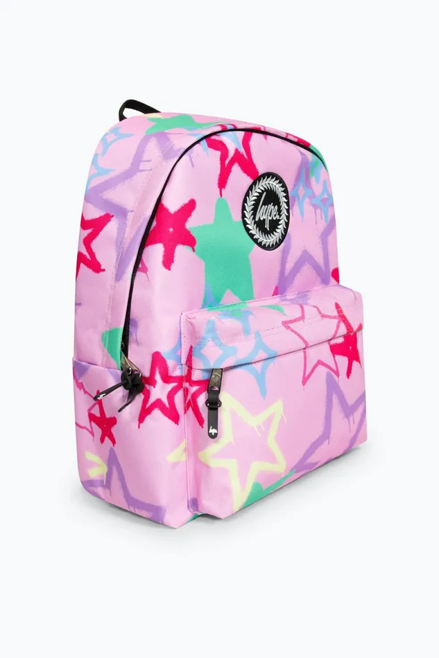 Just Hype Backpacks Hype Iconic Pink Graffiti Stars Girls Backpack