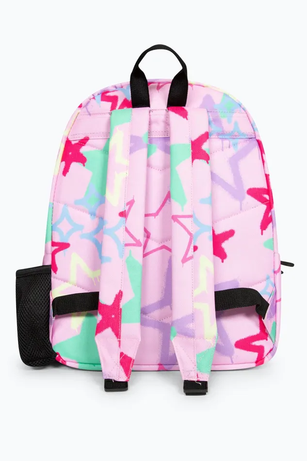 Just Hype Backpacks Hype Iconic Pink Graffiti Stars Girls Backpack