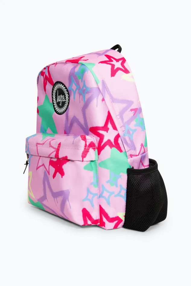Just Hype Backpacks Hype Iconic Pink Graffiti Stars Girls Backpack