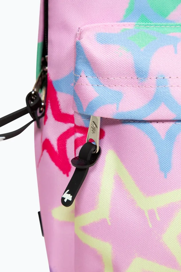 Just Hype Backpacks Hype Iconic Pink Graffiti Stars Girls Backpack