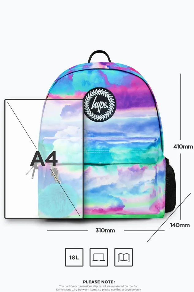 Just Hype Backpacks Hype Iconic Rainbow Clouds School Backpack For Girls