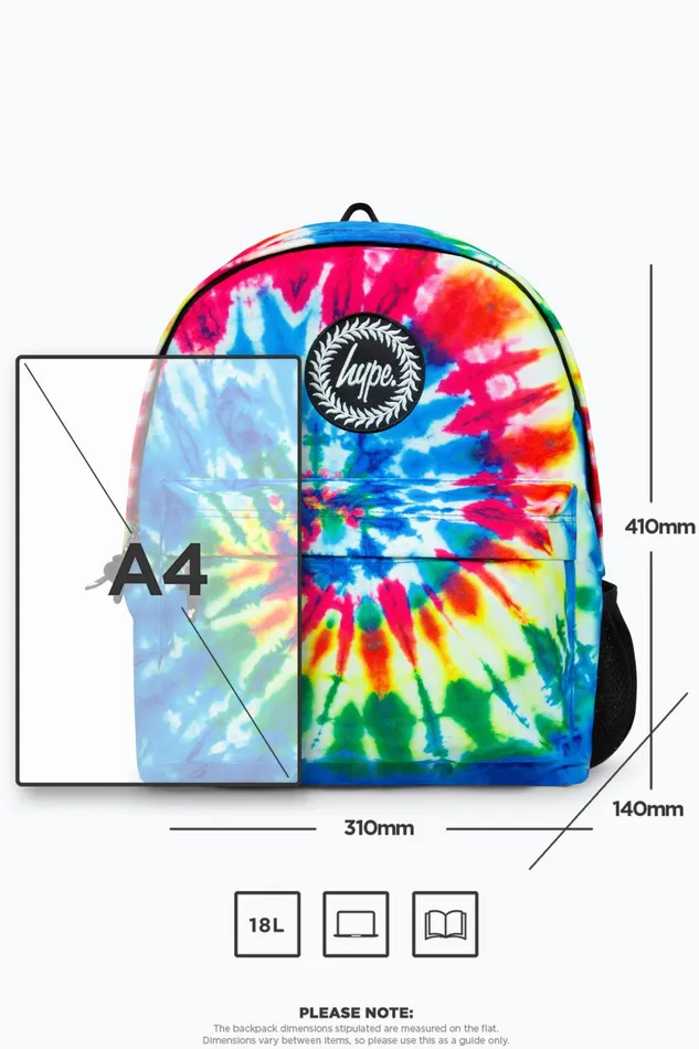 Just Hype Backpacks Hype Unisex Iconic Rainbow Hippy Tie Dye Backpack