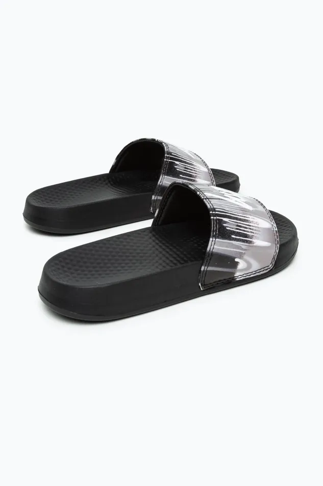 Just Hype Footwear Hype Kids Unisex Mono Gradient Drips Mini Script Sliders